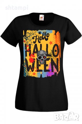 Дамска тениска Halloween 09,Halloween,Хелоуин,Празник,Забавление,Изненада,Обичаи,, снимка 2 - Тениски - 38146613
