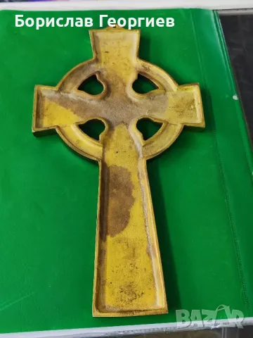 Келтски кръст месинг, снимка 4 - Антикварни и старинни предмети - 49711282