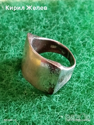 Винтидж сребърен пръстен Английски стил подходящ за гравиране 47615, снимка 2 - Пръстени - 52909662