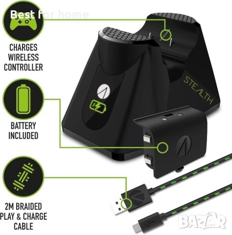 Зарядна станция Stealth SX-C60 Black със стойка за слушалки за XBOX ONE, снимка 4 - Аксесоари - 52985899