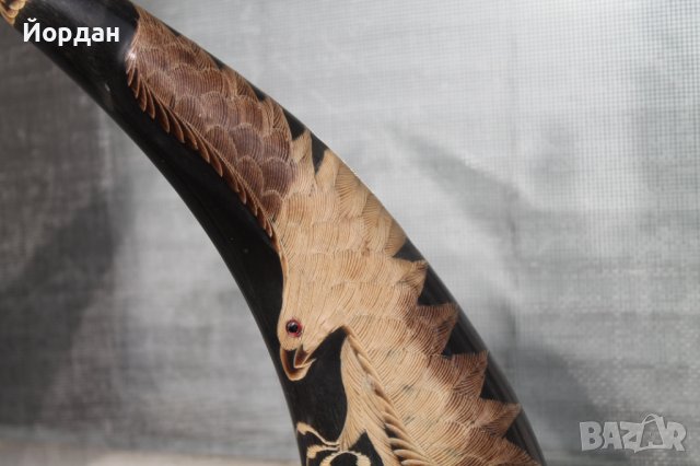 Два рога с резби , снимка 8 - Колекции - 38387450