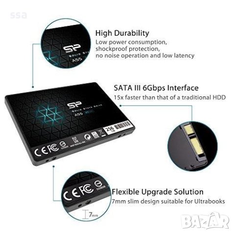 Solid State Drive (SSD) SILICON POWER A55, 2.5, 256 GB, SATA3, снимка 7 - Твърди дискове - 43203383