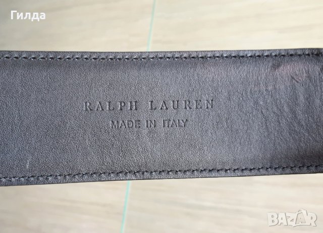 Ralph Lauren колан естествена кожа лак черно L, снимка 10 - Колани - 36771868