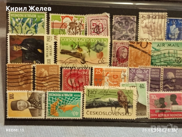 Стари пощенски марки от цял свят смесени АМЕРИКА, БЕЛГИЯ, ЧЕХОСЛОВАКИЯ за КОЛЕКЦИЯ 51984