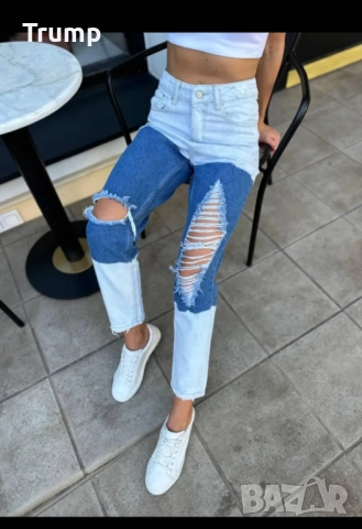 - 60% Ликвидация двуцветни дънки, деним, снимка 3 - Дънки - 51586846