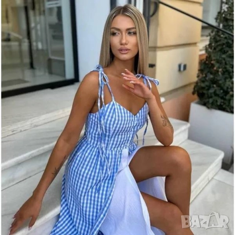 карирана рокля , снимка 3 - Рокли - 51773418