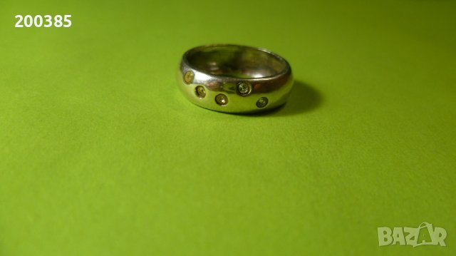 Сребърна халка с бели циркончета, снимка 3 - Пръстени - 38797091