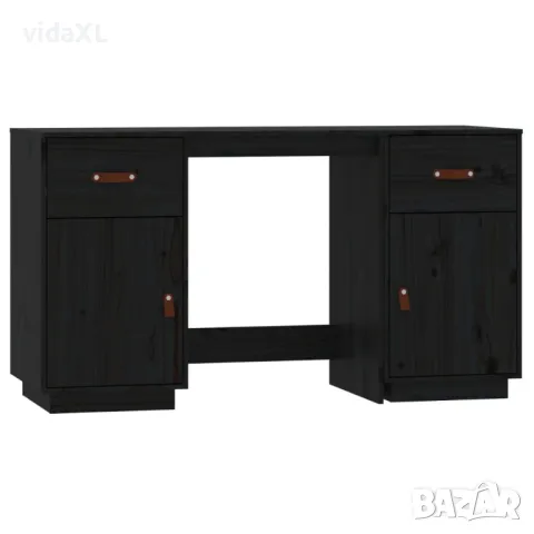 vidaXL Бюро с шкафове, черно, (SKU:3107848, снимка 1 - Бюра - 47929139