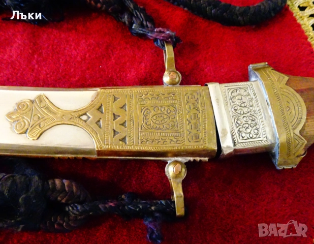 Ханджар,кама с кания,маркировка на майстора. , снимка 2 - Антикварни и старинни предмети - 51800696