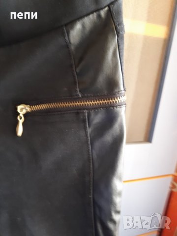 Дамски панталон с кожа, снимка 2 - Панталони - 27937946