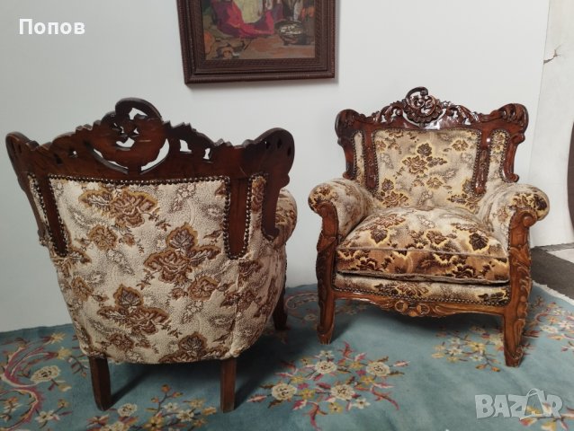Барокови кресла четири броя, снимка 4 - Дивани и мека мебел - 44128812