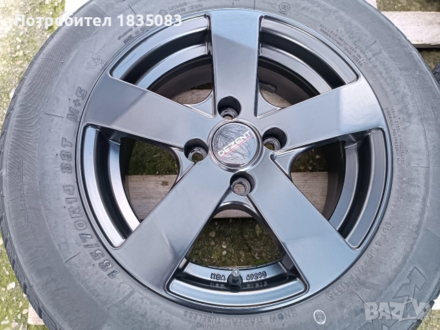 Лети джанти 14ки 4х100 Dezent + зимни гуми 185/70/14 Kumho, снимка 5 - Гуми и джанти - 52817009