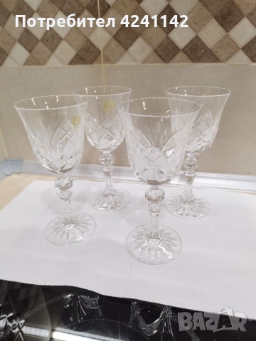 4бр. кристални чаши Zawiercie / Полша, снимка 2 - Сервизи - 52585985