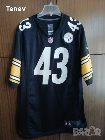Pittsburgh Steelers #43 Troy Polamalu Nike оригинална тениска фланелка jersey NFL on field , снимка 2 - Тениски - 43555056