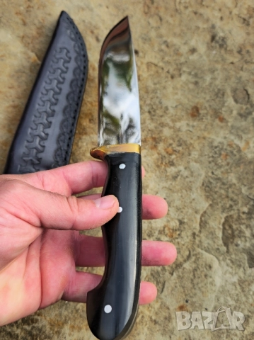 Ръчно изработен нож Черен Текстолит, снимка 6 - Ножове - 52323092