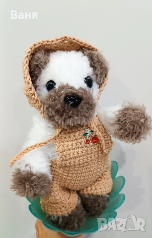 Ръчно плетено кученце, снимка 14 - Плюшени играчки - 52003839