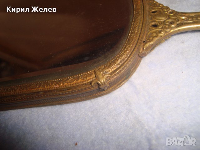 Ар НУВО ФРЕНСКО БРОНЗОВО АРИСТОКРАТИЧНО КРИСТАЛНО ОГЛЕДАЛО с РЪЧНА ВЕЗБА и ПЛОЧКИ СЛОНОВА КОСТ 21038, снимка 8 - Антикварни и старинни предмети - 38258153