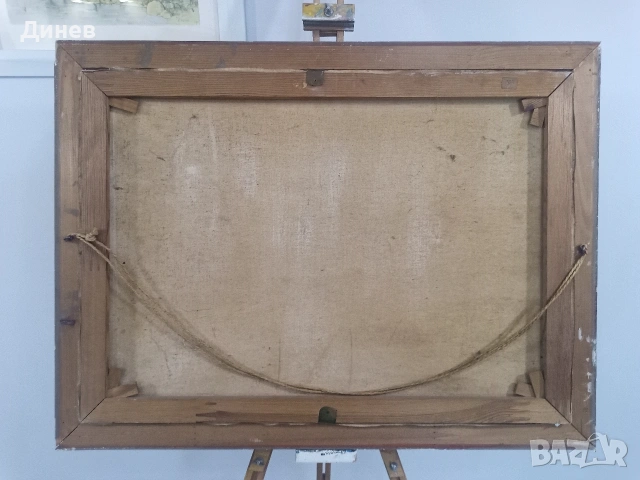 Стара маслена картина "Пейзаж с брези" – 78х59 см | Подписана, снимка 12 - Картини - 53438530