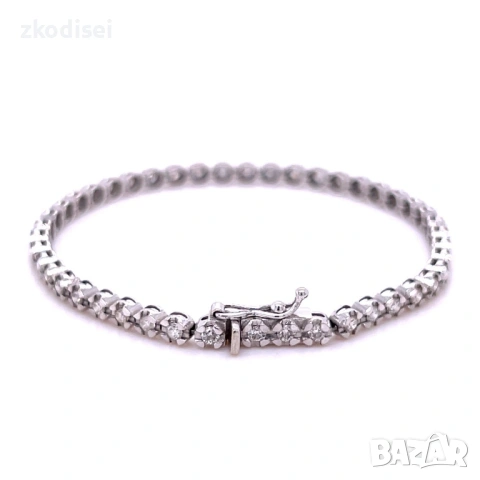 Златна дамска гривна с диаманти 45бр. 8,34гр. 16,0см. 14кр. проба:585 модел:36590-2, снимка 4 - Гривни - 53188505