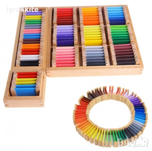 Монтесори цветни сензорни кутии 3бр. ПЪЛЕН КОМПЛЕКТ, снимка 10 - Образователни игри - 38857460