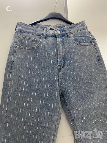 Дамски дънки с камъни, снимка 2 - Дънки - 52714415