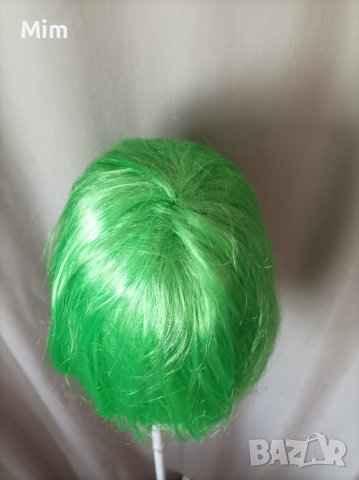  Неоново зелена перука с бретон , снимка 6 - Аксесоари за коса - 37225069