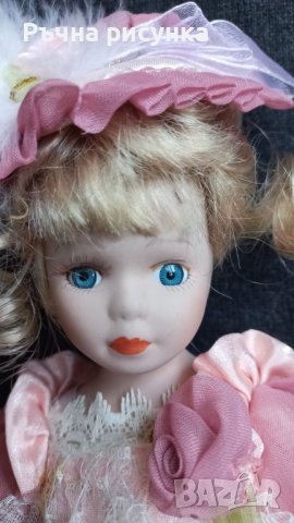 Ретро  порцеланова кукла на стойка ,винтидж 30см, снимка 12 - Антикварни и старинни предмети - 43119948