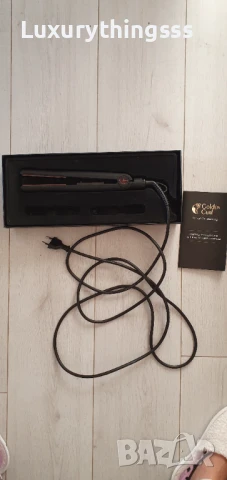 Преса за коса Golden Curl, розово злато, 230 градуса, LED индикация, снимка 2 - Друга електроника - 50588398