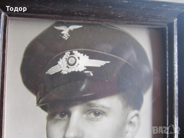 Стара немска снимка войник летец 3 Райх картина , снимка 2 - Картини - 28353662