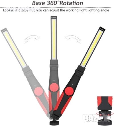 Фенер за ремонт с магнит голям Digital One SP00443 с вградена батерия и степени на сила на светене, снимка 5 - Друга електроника - 37368204