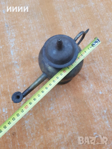 Бронзова маслена лампа, снимка 5 - Антикварни и старинни предмети - 53432225