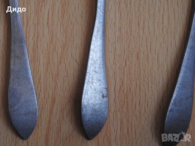  3 бр. готически калаени оловни лъжици пютър pewter, снимка 5 - Антикварни и старинни предмети - 28461884