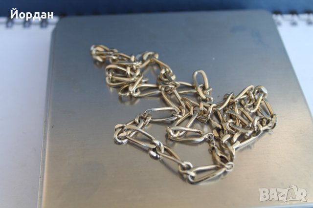 Сребърен синджир с позлата, снимка 9 - Колиета, медальони, синджири - 38990409