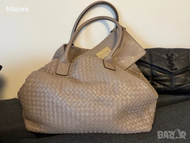 Голяма дизайнерска чанта Bottega Veneta от естествена кожа нова, снимка 3 - Чанти - 49726753