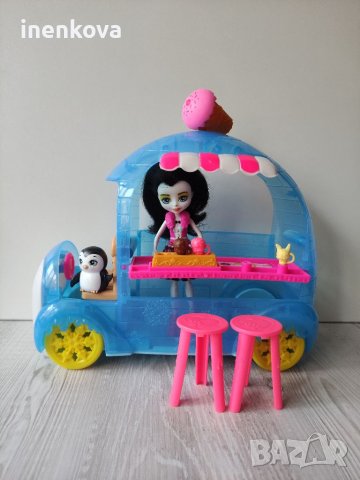 Комплект камион за сладолед и кукла пингвин и любимец. Енчантималс Enchantimals  35лв., снимка 3 - Кукли - 37446504