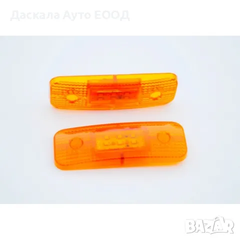 1бр. оранжев  ЛЕД LED габарит за товарни автомобили и коли с 9 SMD 12V, снимка 2 - Аксесоари и консумативи - 50201010