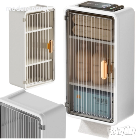 Водоустойчив ПВЦ шкаф за баня и тоалетна с поставка за хартия и телефон