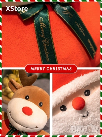 Коледна плюшена играчка 25см – Дядо Коледа или Еленче, снимка 7 - Плюшени играчки - 52441986