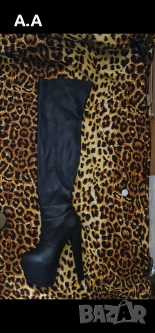 Много високи кожени чизми 36,37н , снимка 2 - Дамски ботуши - 52846656