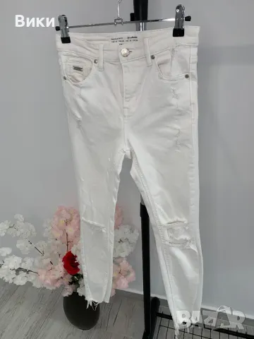 Бели дънки размер ХS, снимка 3 - Дънки - 49693002