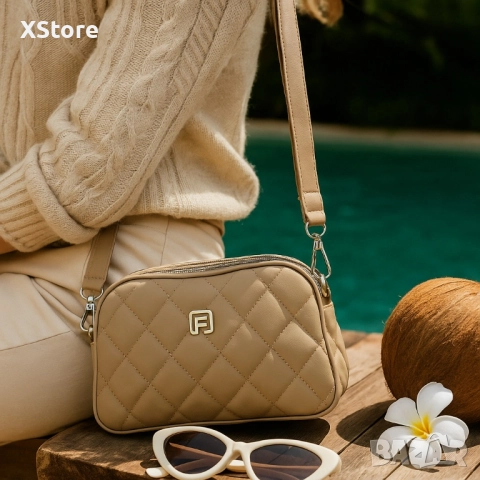 Капитонирана дамска чанта през рамо, снимка 2 - Чанти - 51636147