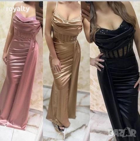 Дълга официална черна рокля , снимка 3 - Рокли - 52068241