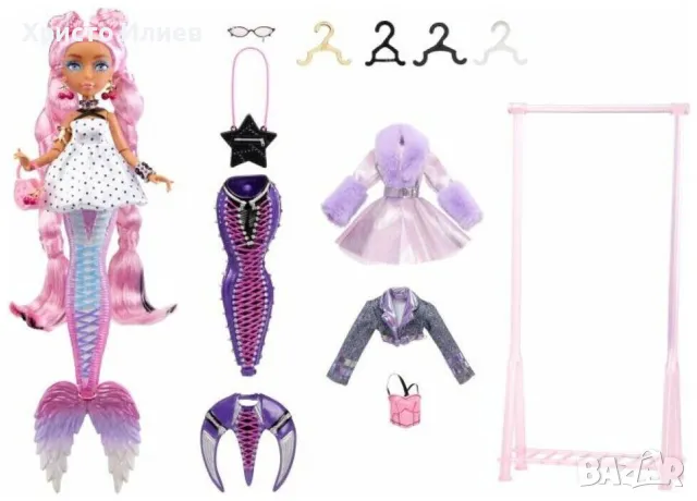 Кукла русалка Mermaze Mermaidz Мора с допълнителна опашка и дрехи, снимка 2 - Кукли - 48565485