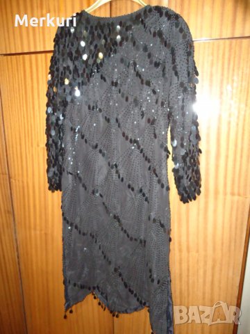 Дамска елегантна черна рокля с пайети, снимка 7 - Рокли - 27340614