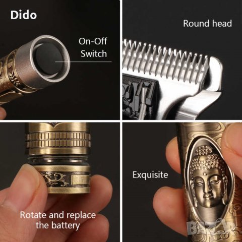 Безжичен тример за брада и коса KEMEI 1974-A, снимка 3 - Друга електроника - 38240404