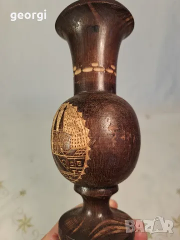 дървена ваза с дърворезба 25/4, снимка 5 - Декорация за дома - 50183339