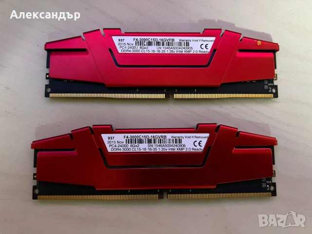 RAM памет G.SKILL Ripjaws V 16GB(2x8GB) DDR4 3000MHz CL15, снимка 2 - RAM памет - 53006613