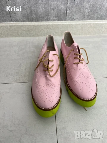 Елегантни розови обувки със зелена подметка, снимка 2 - Дамски елегантни обувки - 50505412