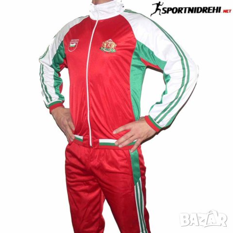 Мъжки спортен екип БЪЛГАРИЯ, бяло, зелено, червено, полиестер, снимка 3 - Спортни дрехи, екипи - 43086293