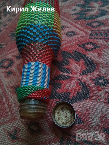 Стара бутилка с оплетка 28888, снимка 3 - Декорация за дома - 37255221